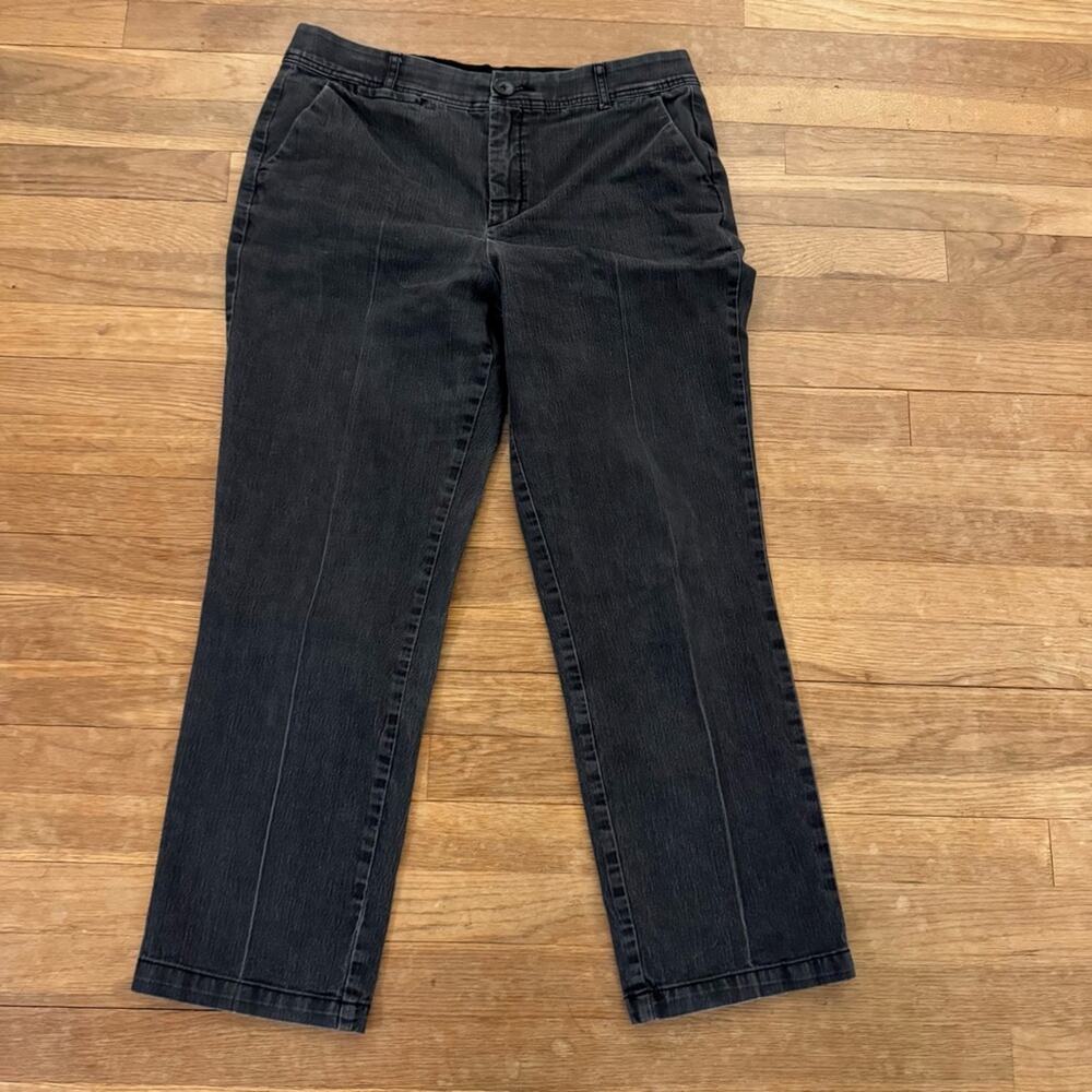 Christopher & Banks gray straight leg denim ankle jeans pants size 8 b40